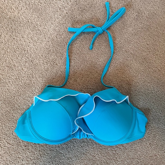 Aerie Blue Ruffle Bikini Top - Picture 4 of 7